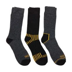 Chaussettes Noires Dewalt De Travail En Coton Mélangé Pour Homme, 3 Paires