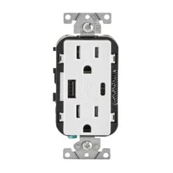 Prise Inviolable Avec Chargeurs USB De Type-A Et Type-C, Blanc