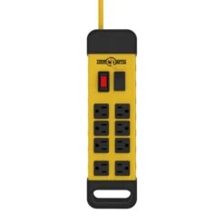 Bloc D’alimentation En Métal à 8 prises Avec Port USB De 2,4 A, Jaune