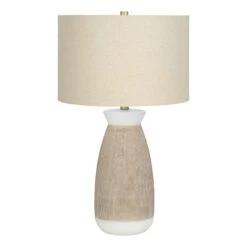 Monarch Specialties Lampe De Table En Céramique, Beige