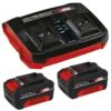 Einhell Ensemble De Batteries Avec Chargeur à Deux Ports De 4.0 Ah Power X-Change, 3 Pièces -GAGNON Quincaillerie 7a067a23350b59589588900f4a10af9587380e99 95018390 001