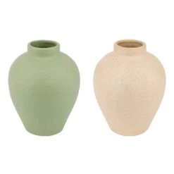 Vase Rond En Porcelaine àcol, 6,9'' (choix Entre 2 Couleurs)