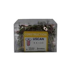 Vis à Multi-usage Plaquée Zinc Jaune, #8 X 1-1/2" (100 Unités)