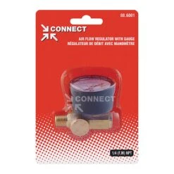 Régulateur De Débit D'air Comprimé Avec Manomètre, 1/4 (F) NPT X 1/4 (M) NPT