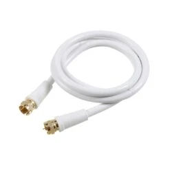 RCA Cable Coaxial RG6 Avec Fiches F Blanc , 12'