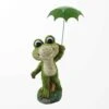 Statuette De Grenouille Heureuse Prête Pour Plus De Pluie, 9'' X 8'' X 18-1/2''