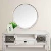 Miroir Rond Avec Cadre En Bois Blanchi, 27-1/2''