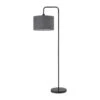 Globe Lampe Sur Pied En Métal En Noir Avec Abat-jour En Velours Gris, 58" -GAGNON Quincaillerie 84e28819d59ecf36a5bbf5c9dd5a2e532fb5da0c 19673973 001