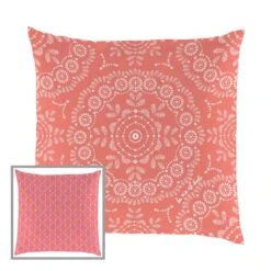 Coussin D’extérieur Réversible De 17,7" X 17,7", Motifs De Mandala Et De Points