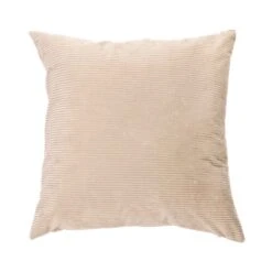 Coussin Corduroy En Velours Côtelé De 25" X 25", Naturel