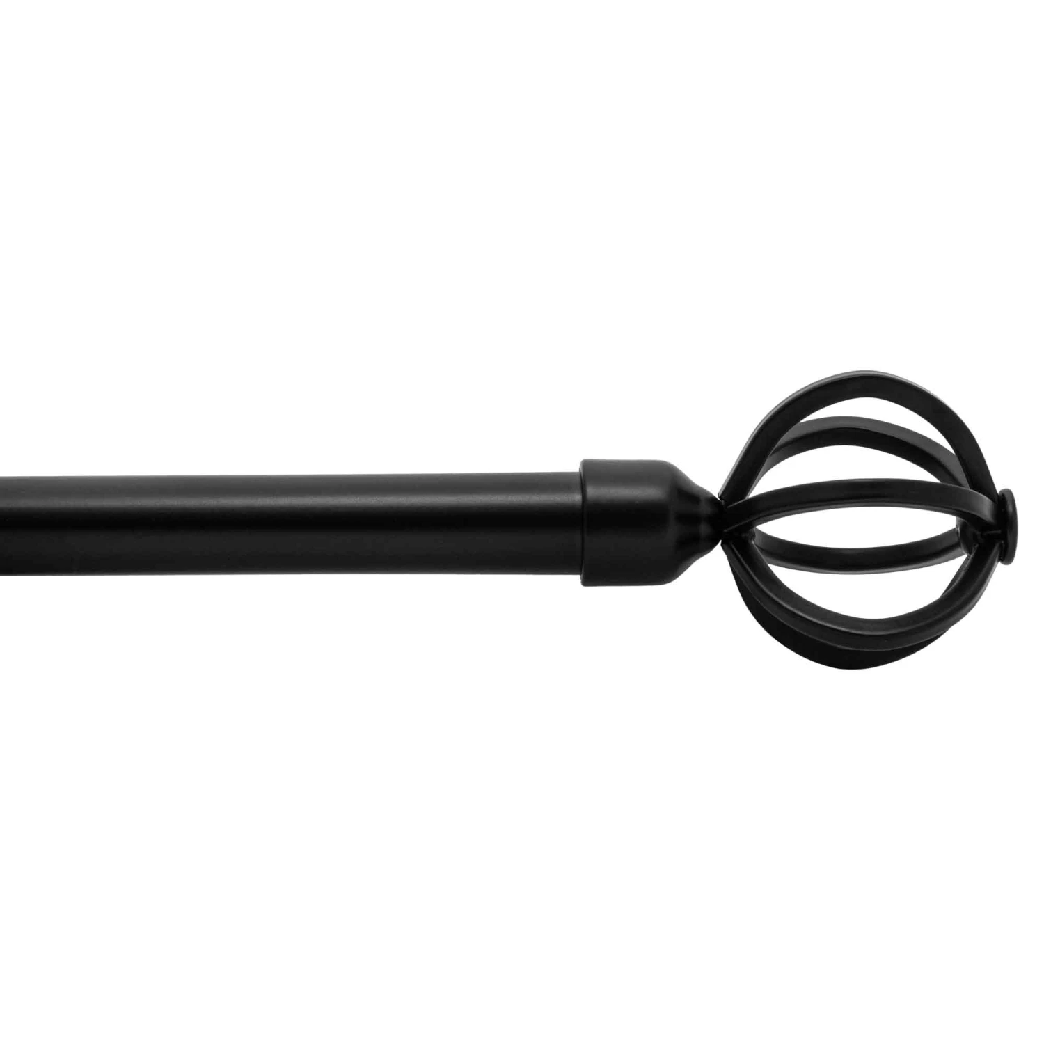 Tringle à Rideaux Extensible Et Noire Avec Embouts En Forme De Sphère, 48" à 86" 3 Tringle à Rideaux Extensible Et Noire Avec Embouts En Forme De Sphère, 48" à 86"