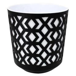 Jardinière Aztek Noir Et Blanc, 8'' X 8''