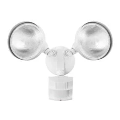 Globe Luminaire De Sécurité Câblé PAR à 2 lumières Avec Détecteur De Mouvement 180°, Blanc
