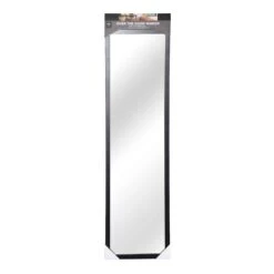 Miroir De Porte Avec Cadre De Couleur Noire Et Crochets Spéciaux, 12" X 48"