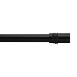 Tringle à Rideaux Extensible Avec Embouts Cylindriques, Noir (66" à 120")