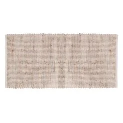 Tapis Tissé De Blanc Et De Jute Naturel, 59" X 29"