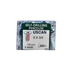 Vis Autoperceuse à Tête Ronde Plaquée Zinc "Tek" Pour Le Métal, #8-18 X 3/4" (100 Unités)