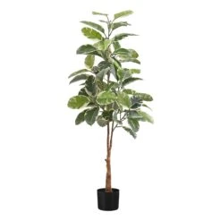 Monarch Specialties Arbre Hévéa Artificiel D’intérieur En Pot, 52'' (feuillage Clair)