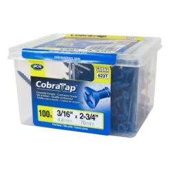 Vis à Béton à Tête Plate CobraTap De 3/16" X 2-3/4", 100 Unités