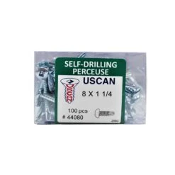 Vis Autoperceuse à Tête Ronde Plaquée Zinc "Tek" Pour Le Métal, #8-18 X 1-1/4" (100 Unités)