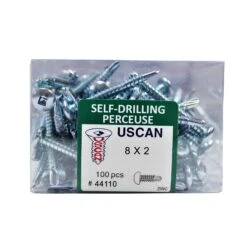 Vis Autoperceuse à Tête Ronde Plaquée Zinc "Tek" Pour Le Métal, #8-18 X 2" (100 Unités)