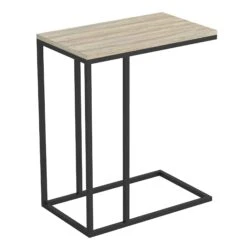 Table D’appoint En Forme De ''C’’ Avec Dessus En MDF Taupe, 20" X 12" X 24"