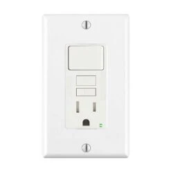 Interrupteur Et Prise à DDFT Inviolable Combiné, Blanc