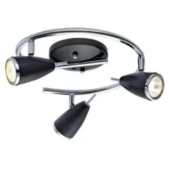 EGLO Plafonnier Riccio, Noir Et Chrome