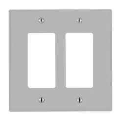 Plaque Murale Decora En Nylon Pour 2 Interrupteurs, Gris