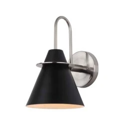 Canarm Luminaire Mural Intérieur Talia à 1 lumière, Noir Et Nickel Brossé