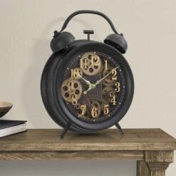 Horloge De Table Ronde, 12'' (brun)