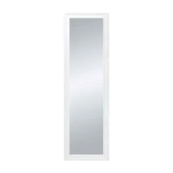 Long Miroir De 12" X 48" Avec Bordure, Blanc