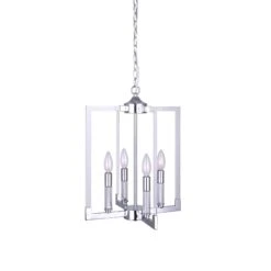 Canarm Lustre à 4 lumières Willa En Chrome Avec Accents D'acrylique, 14" X 19" à 81,5"