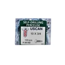 Vis Autoperceuse à Tête Ronde Plaquée Zinc "Tek" Pour Le Métal, #10-16 X 3/4" (100 Unités)