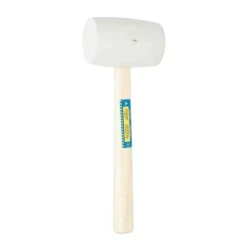 Maillet En Caoutchouc Blanc Avec Manche En Bois, 32 oz