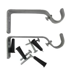 Attache Argentée Pour Pôle à Rideau De 4" X 3/4", 2 Unités