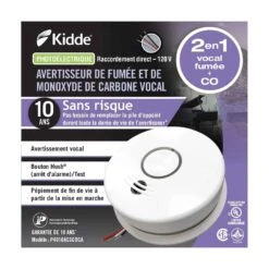 Avertisseur De Fumée Et De Monoxyde De Carbone Photoélectrique Avec Alarme Vocale, 120 V Et Pile