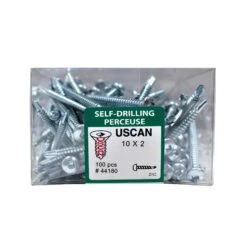 Vis Autoperceuse à Tête Ronde Plaquée Zinc "Tek" Pour Le Métal, #10-16 X 2" (100 Unités)