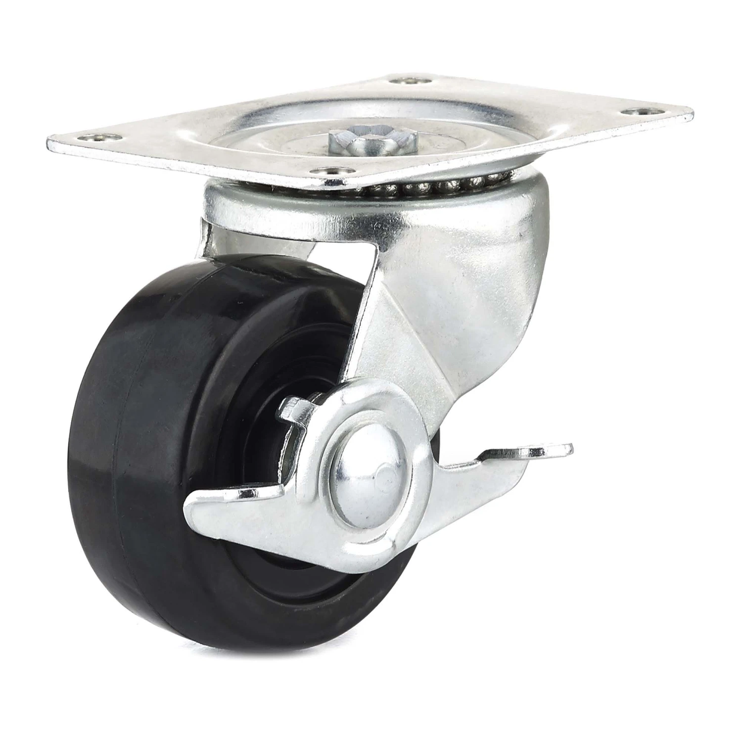 Roulette Industrielle Pivotante Avec Frein En Caoutchouc Noir à Usage Général De 3'' 3 Roulette Industrielle Pivotante Avec Frein En Caoutchouc Noir à Usage Général De 3''