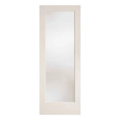 METRIE Porte Française De Style Shaker à 1 Verre Laminé Avec Apprêt Blanc, 24'' X 80''