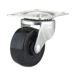 Roulette Industrielle Pivotante En Caoutchouc Noir à Usage Général, 3''
