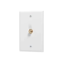 RCA Prise Murale 75 OHMS Avec Plaque, Blanche