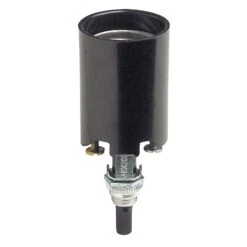 Douille Phénolique à Culot Moyen Avec Bouton Tournant, Noir