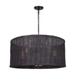 Canarm Chandelier Sur Chaînes Remee à 5 lumières, Noir Mat