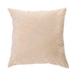 Coussin Corduroy En Velours Côtelé De 18" X 18", Naturel