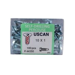 Vis Autoperceuse à Tête Hexagonale Plaquée Zinc "Tek" Pour Le Métal, #10-16 X 1" (100 Unités)