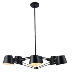 Luminaire Suspendu Noir De La Collection Connexion, 29,3" X 20"