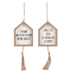 Ensemble De Plaques Murales à Suspendre Avec Texte En Français, 2 Unités