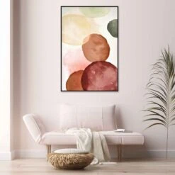 Peinture à L’huile Sur Toile, Toile Abstraite Avec Mélange De Couleurs (23-1/2'' X 35-1/2'')