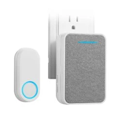 Ensemble D'une Sonnette Sans Fil Avec Carillon Enfichable, Blanc